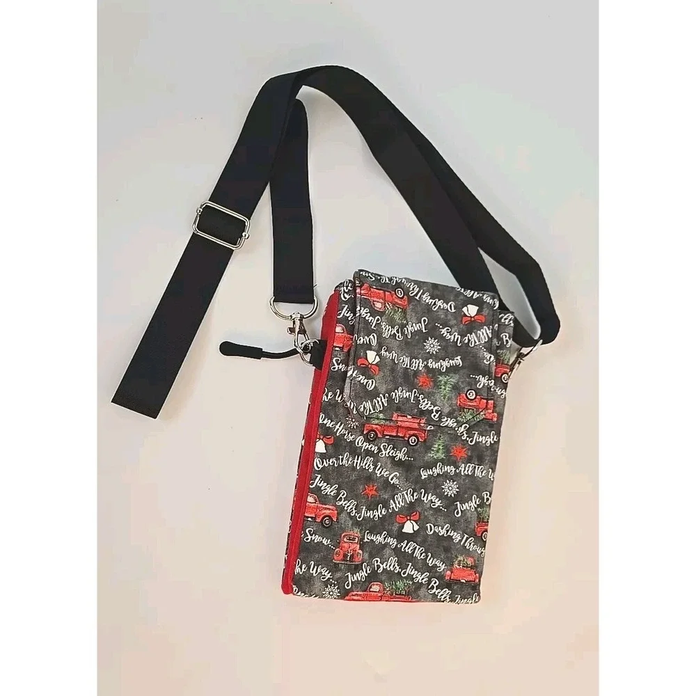 Crossbody Bag  Holiday Red Truck Seasonal New Handmade